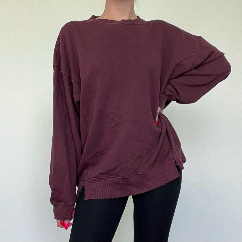 AERIE oversized distressed sweatshirt